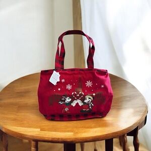 Disney Red Tote Bag with Mickey and Minnie